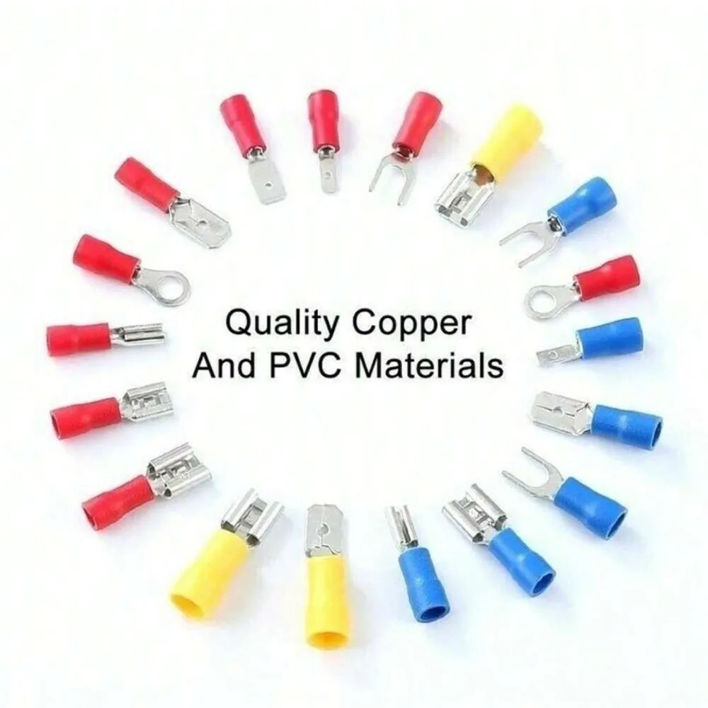 

280pcs Multicolor Wire Terminal Tinplate Bare Nose Lugs Crimp Terminals Binding Post OT Type Circular Crimping Terminal