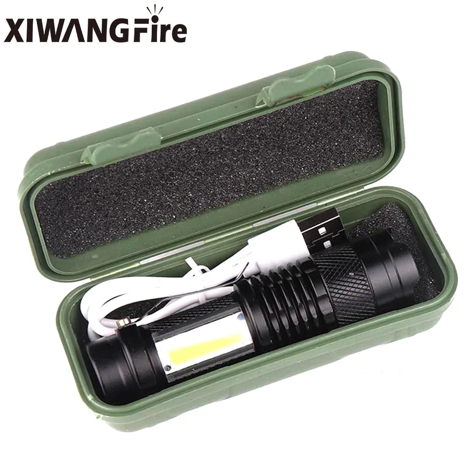 Built In Battery XP-G Q5 LED Zoom Focus Mini Led Flashlight Torch