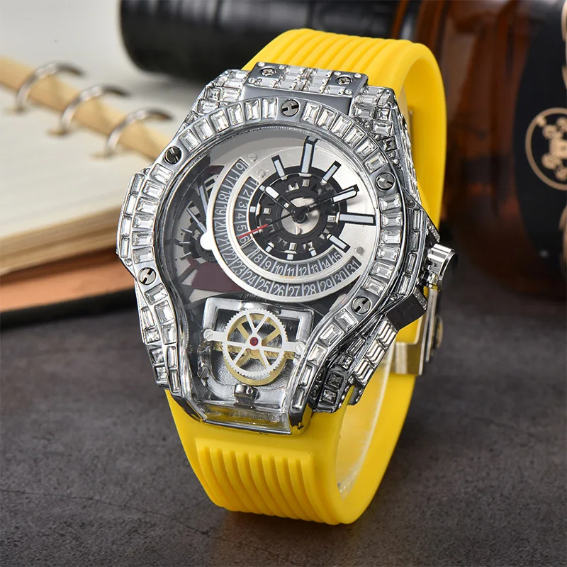 2024New Monster Mei Jason Stanson Same Diamond Fashion Large Dial Men's Watch Factory Direct Supply