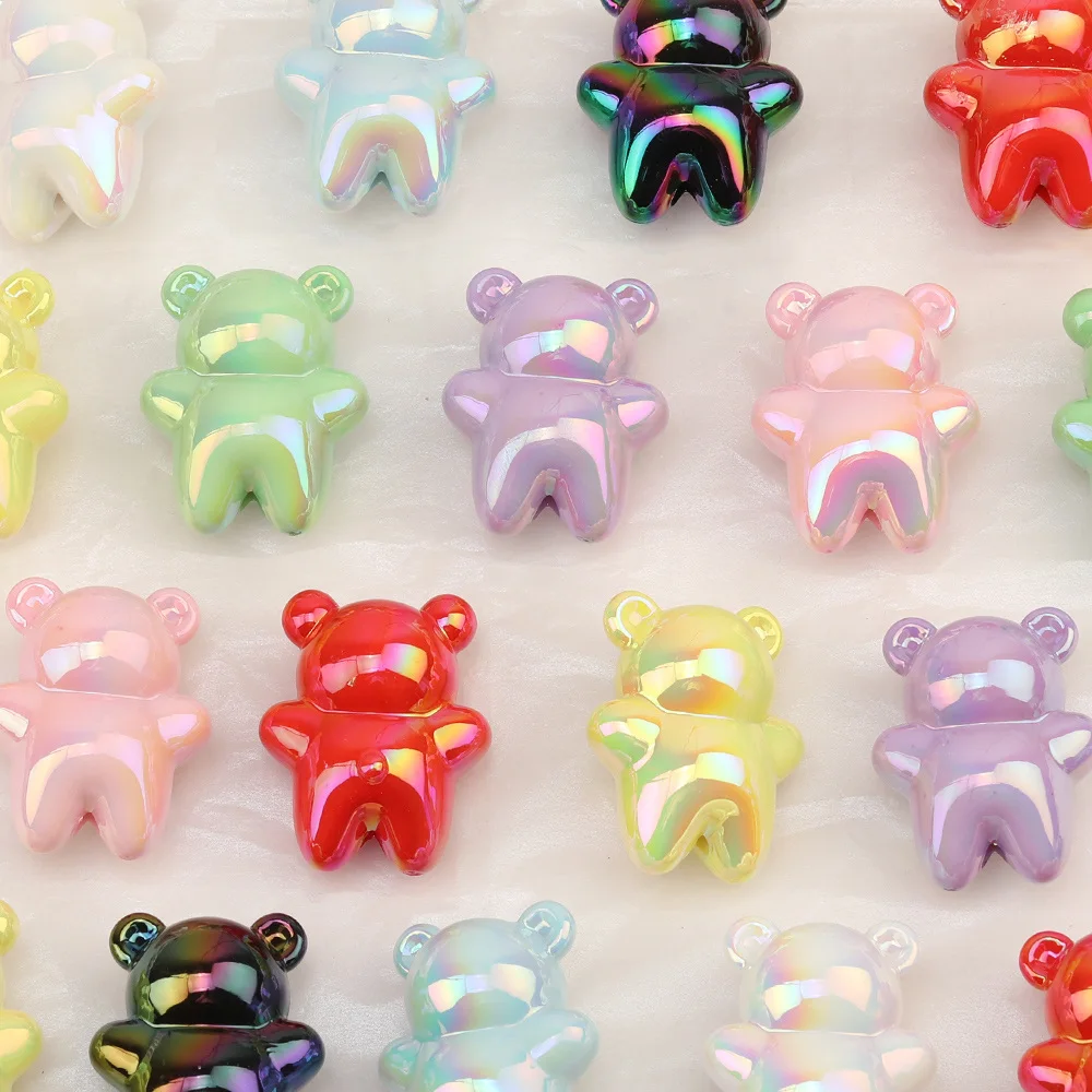 

Cordial Design 100Pcs 25*31MM Acrylic Bead/Hand Made/Bear Shape/Aurora Effect/Jewelry Findings & Components/DIY Beads Making