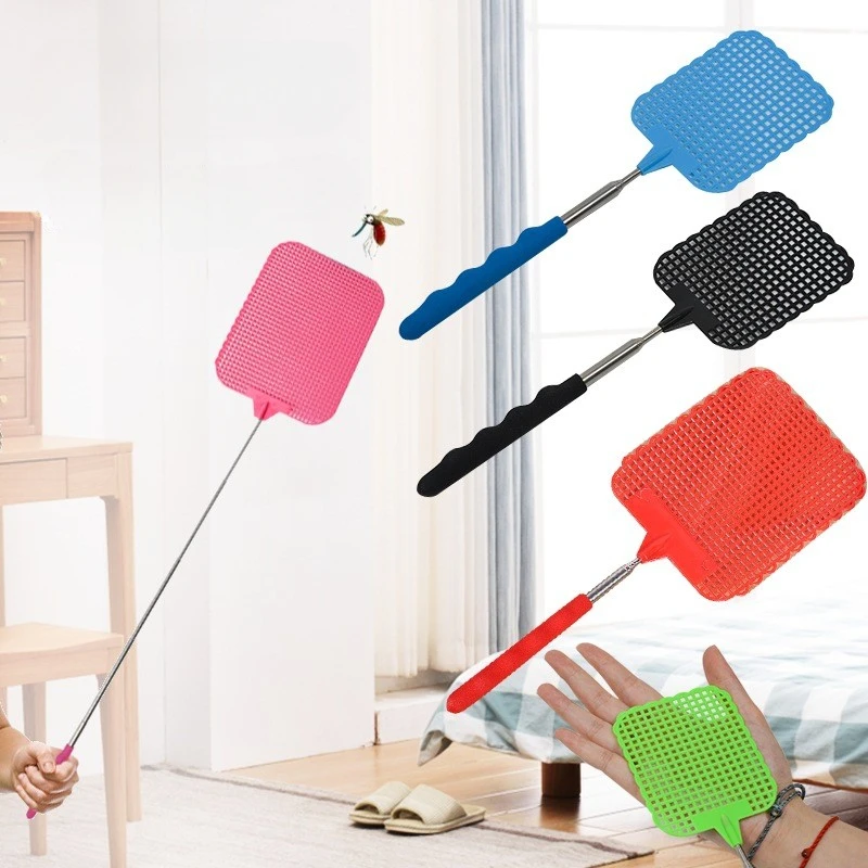 5pcsRetractable Fly Swatters Creative Mosquito Swatter with Extended Handles Heavy Duty Set for Home  Classroom Garden Supplies