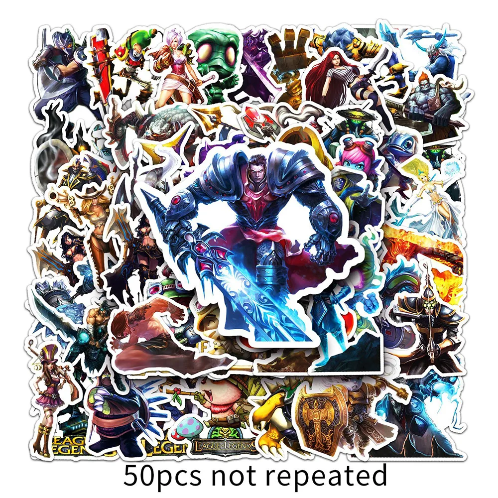 10/30/50PCS League of Legends LOL Riot Games Stickers DIY Phone Laptop Luggage Skateboard Graffiti Decals Fun for Kid Gift