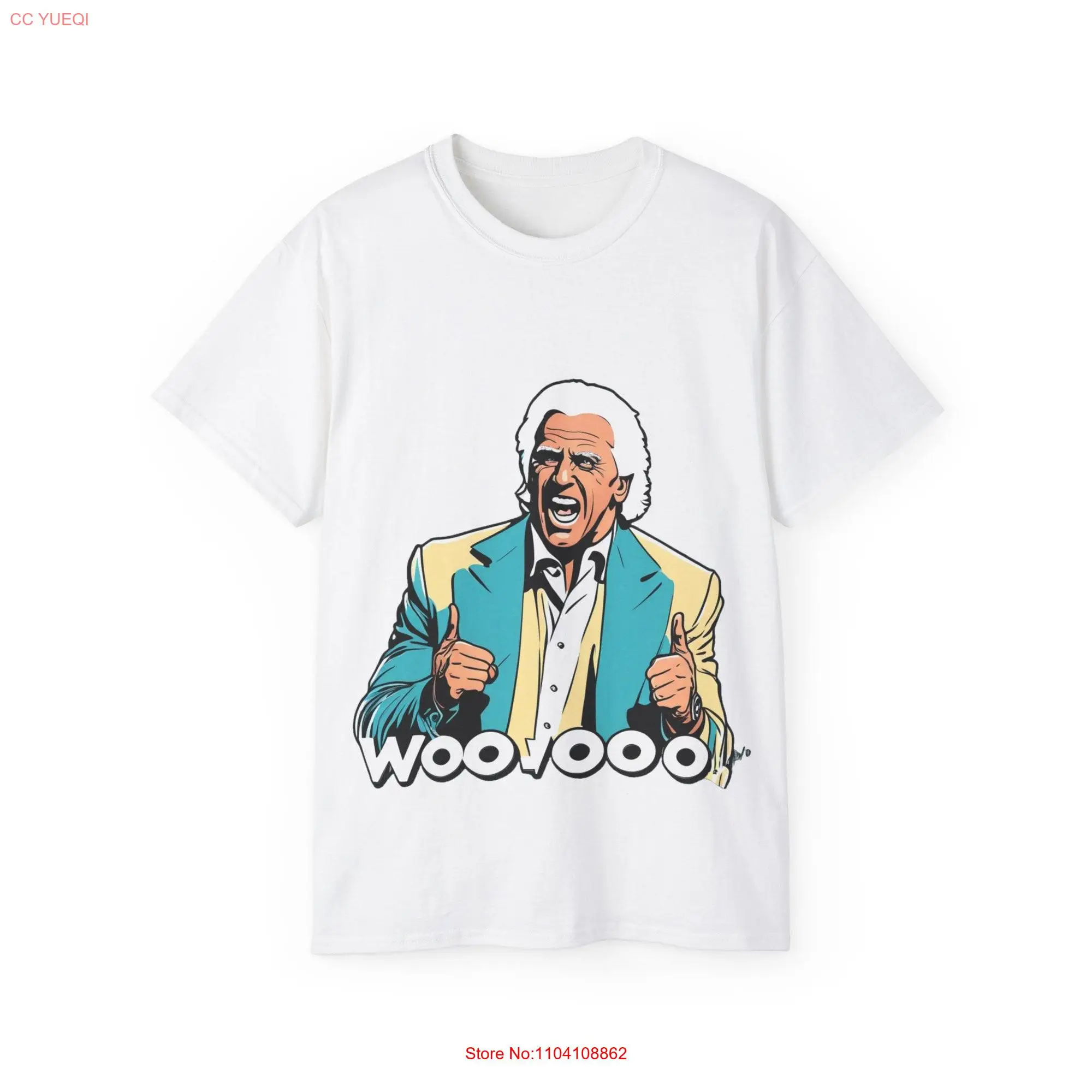 Wrestling Legend Ric Flair Wooooo T Shirt Fun Cotton for Fans long or short sleeves