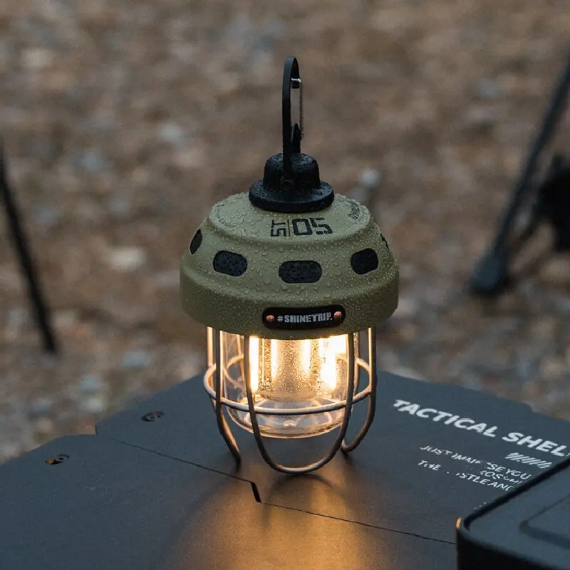 

Nut Retro Pendant Light with Metal Texture, Long Endurance, Rechargeable Camping Atmosphere Tent Light