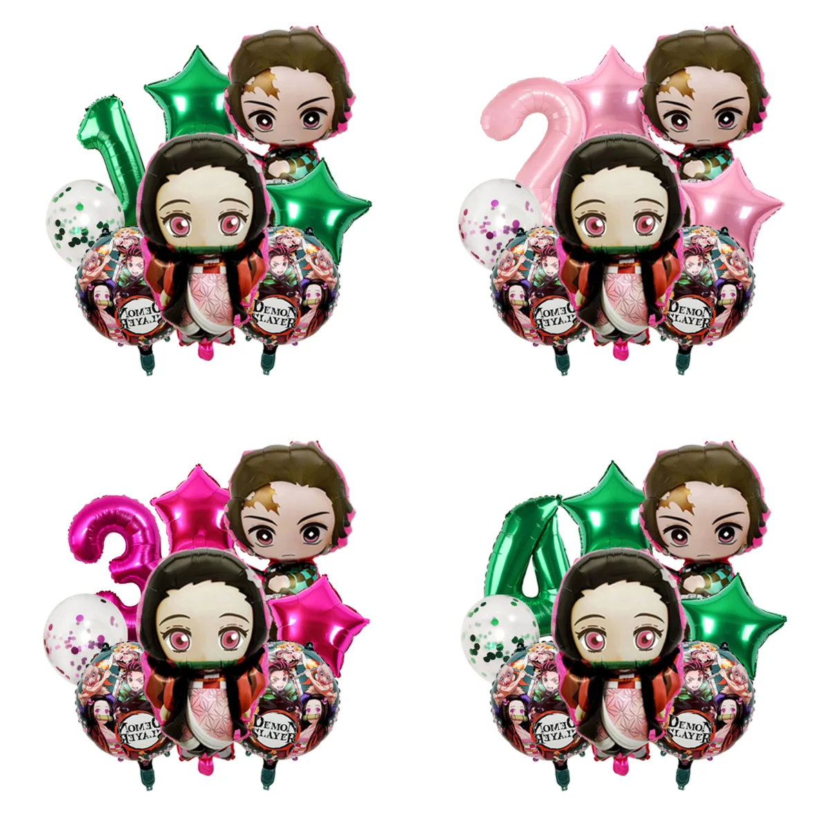 Demon Slayer Ballons Anime-Thema Geburtstagsparty Dekorationen Kimetsu No Yaiba Folienballons