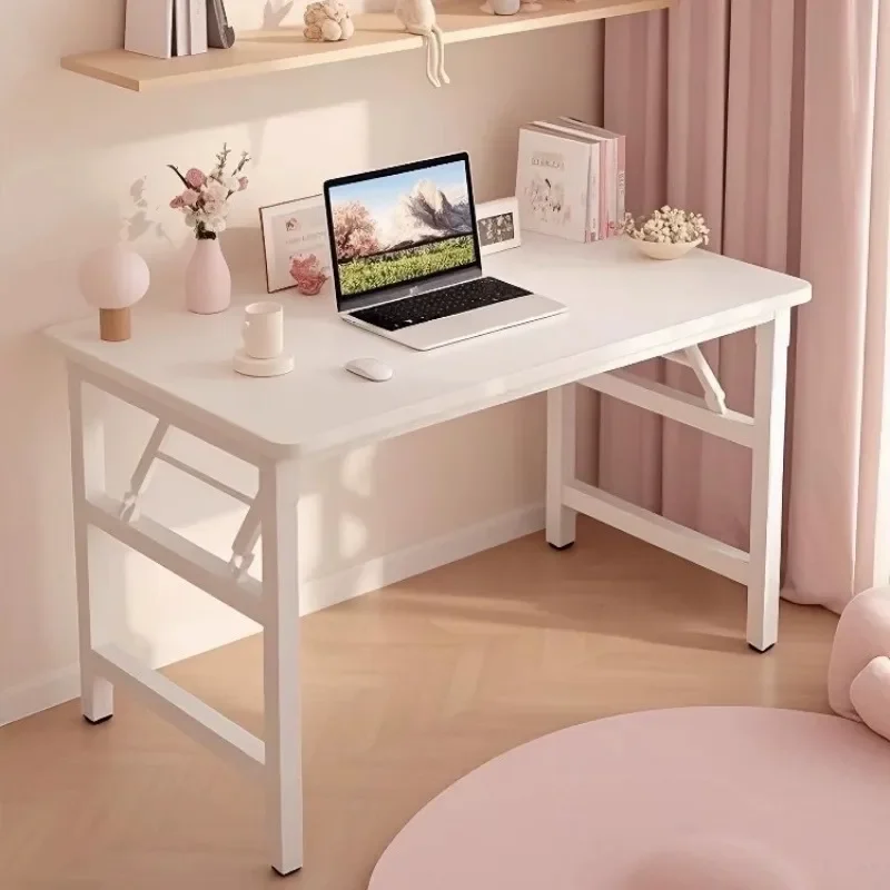 Foldable Rectangle Computer Desk Household Desktop Table for Small Apartment Student Study Simple Writing Work Desk