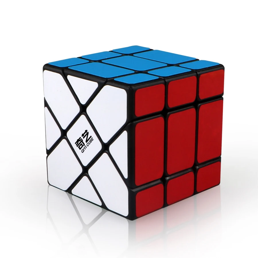 QiYi YiLeng Magic Cube Fisher Puzzle Cubo Magico Tile 3x3 Skew Stickers Stickerless Professional Educational Toy Game Smart  큐브