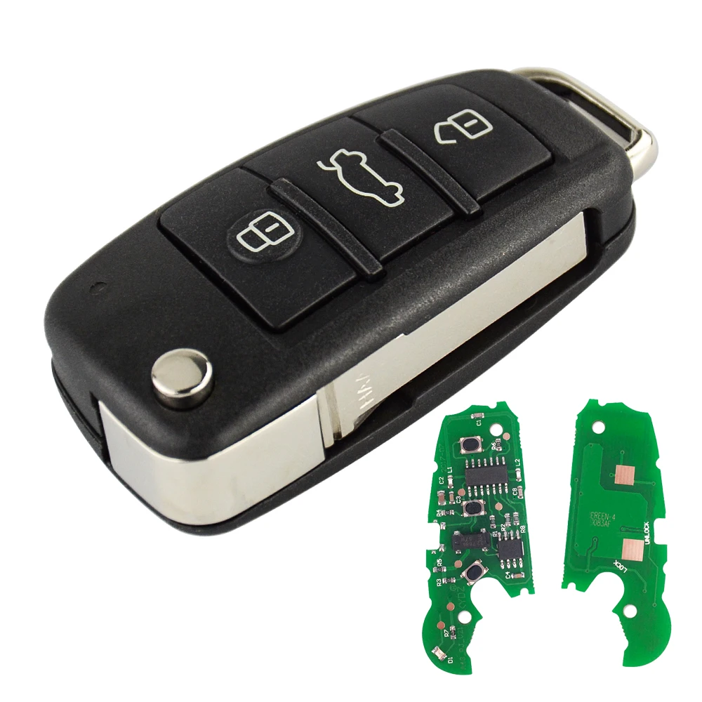 OkeyTech-chave remota do carro para Audi, chave de controle inteligente Auto, anos, número da peça 8P0837220D, 434Mhz, 48 Chip, A3, S3, TT, A4, S4, 2005-2013