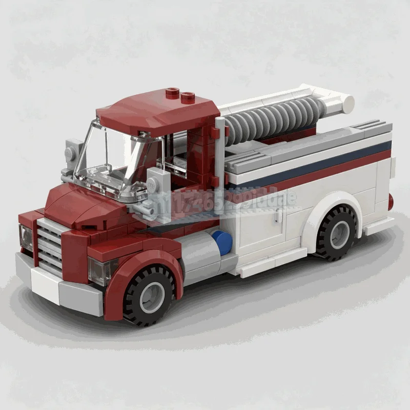 207PCS City Utility Auger Truck Building Blocks DIY Construction Vehicle Model Rotating Drilling Assembly Toy Creative Display