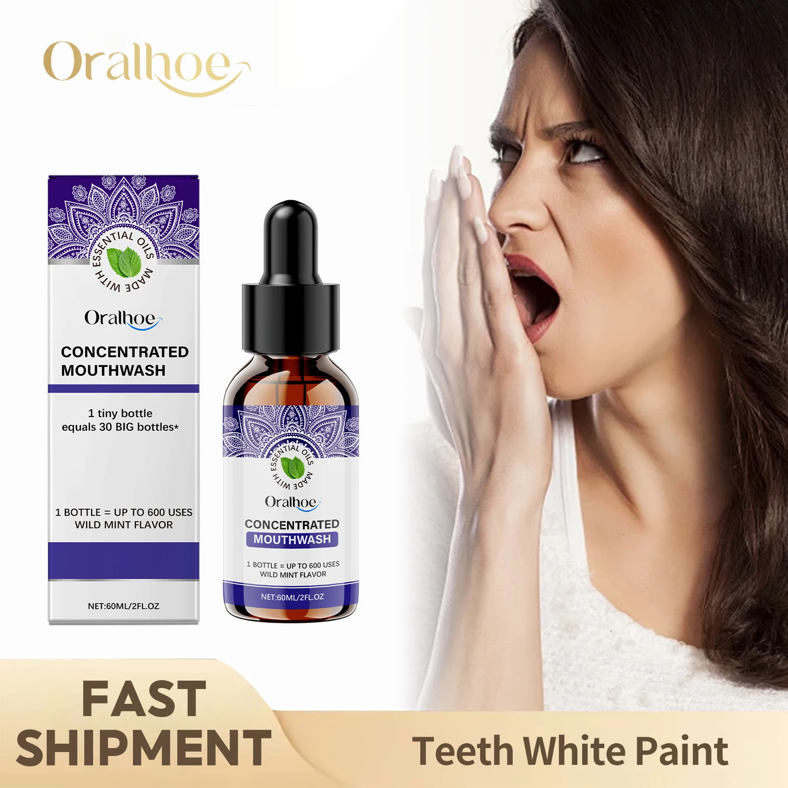 Refrescante para el aliento, gota Oral, sabor a menta, elimina el olor del aliento, Reduce la mancha, reparación de las encías, cuidado de limpieza bucal portátil, esencia para enjuague bucal