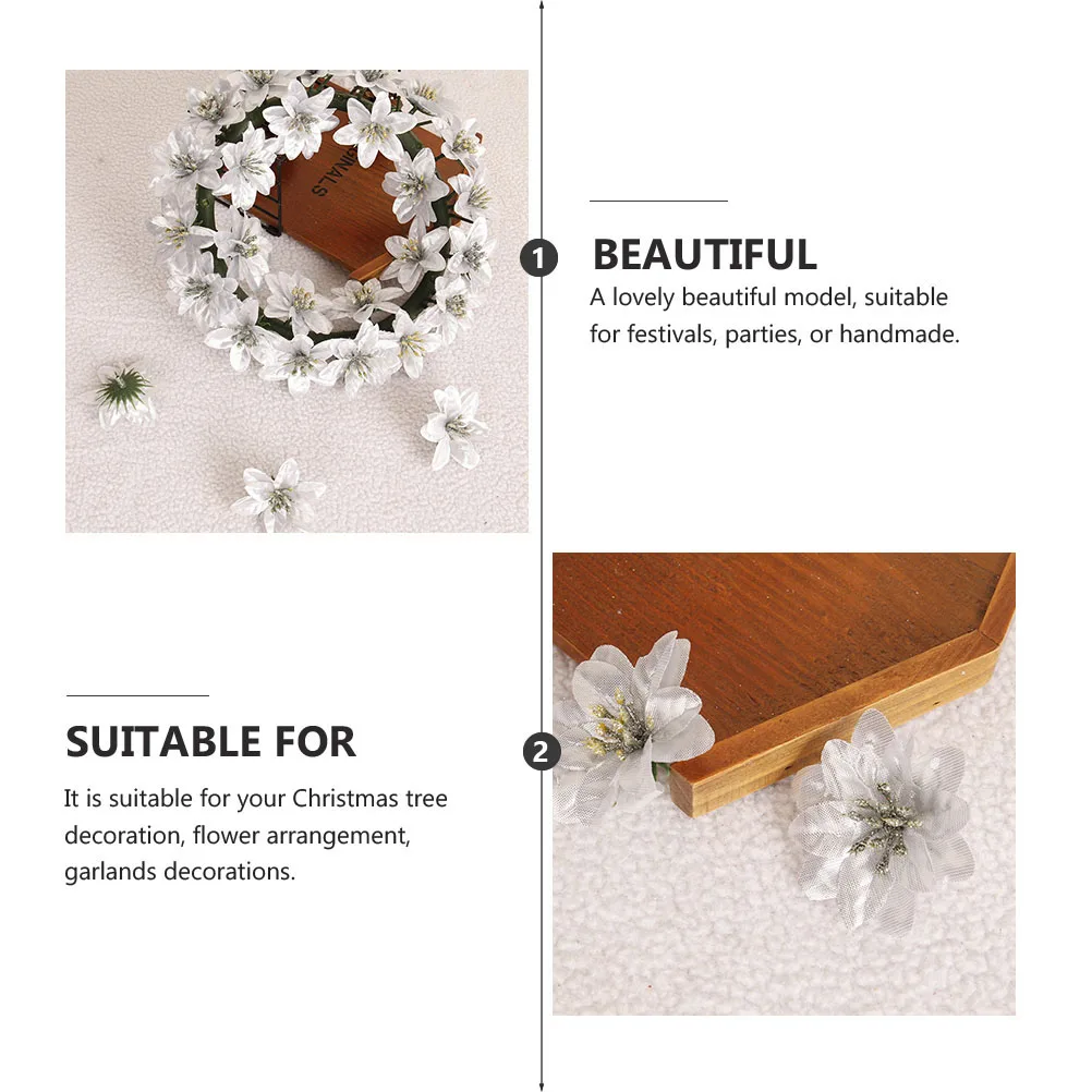 

10pcs Christmas Home Decor Xmas Simulation Accessories Xmas Christmas Artificial Flower s Flower Tree Decorations