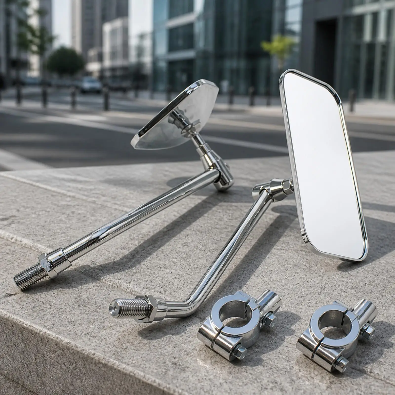 Two-Wheeler Rear-View Mirror Assembly Easy to Install Bike Mirror with Mounting Base Lightweight for Daily Commuting, Electric