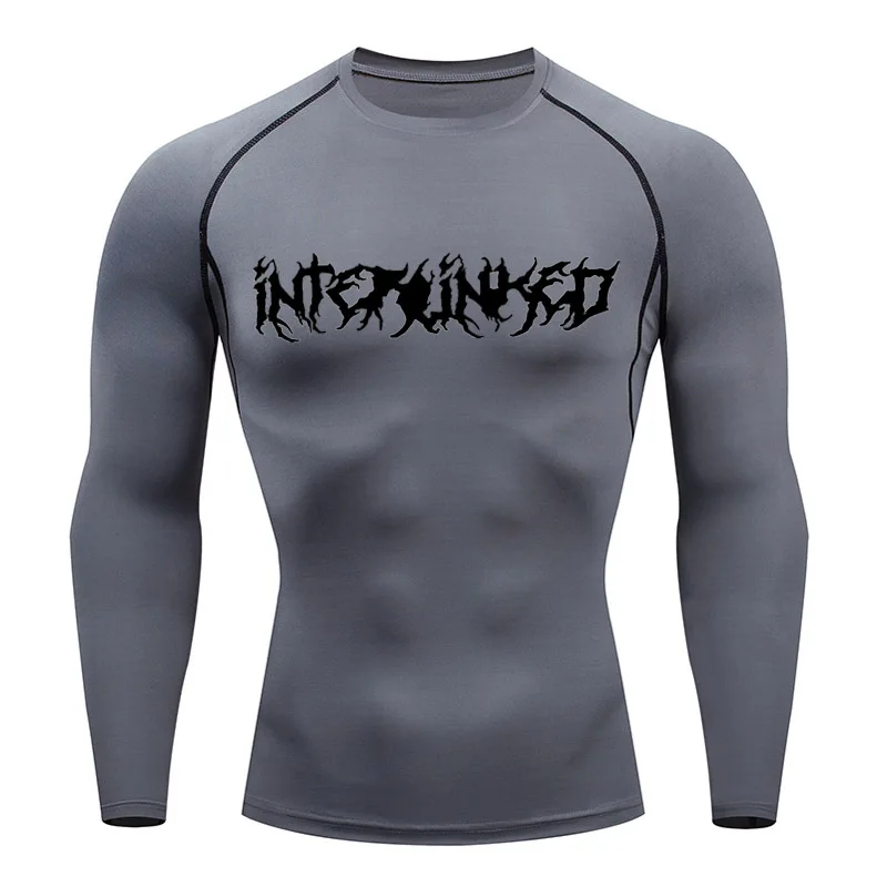 Compression White Shirt Long Sleeve Men's Bodybuilding T-Shirt Quick Drying Gym Running Top Sports Summer Black Gym Short Sleeve