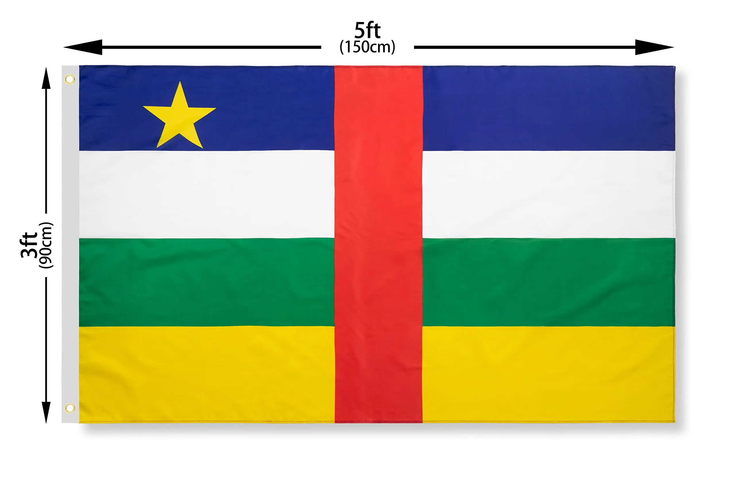 Directly Delivery 100% Polyester Central African Flag