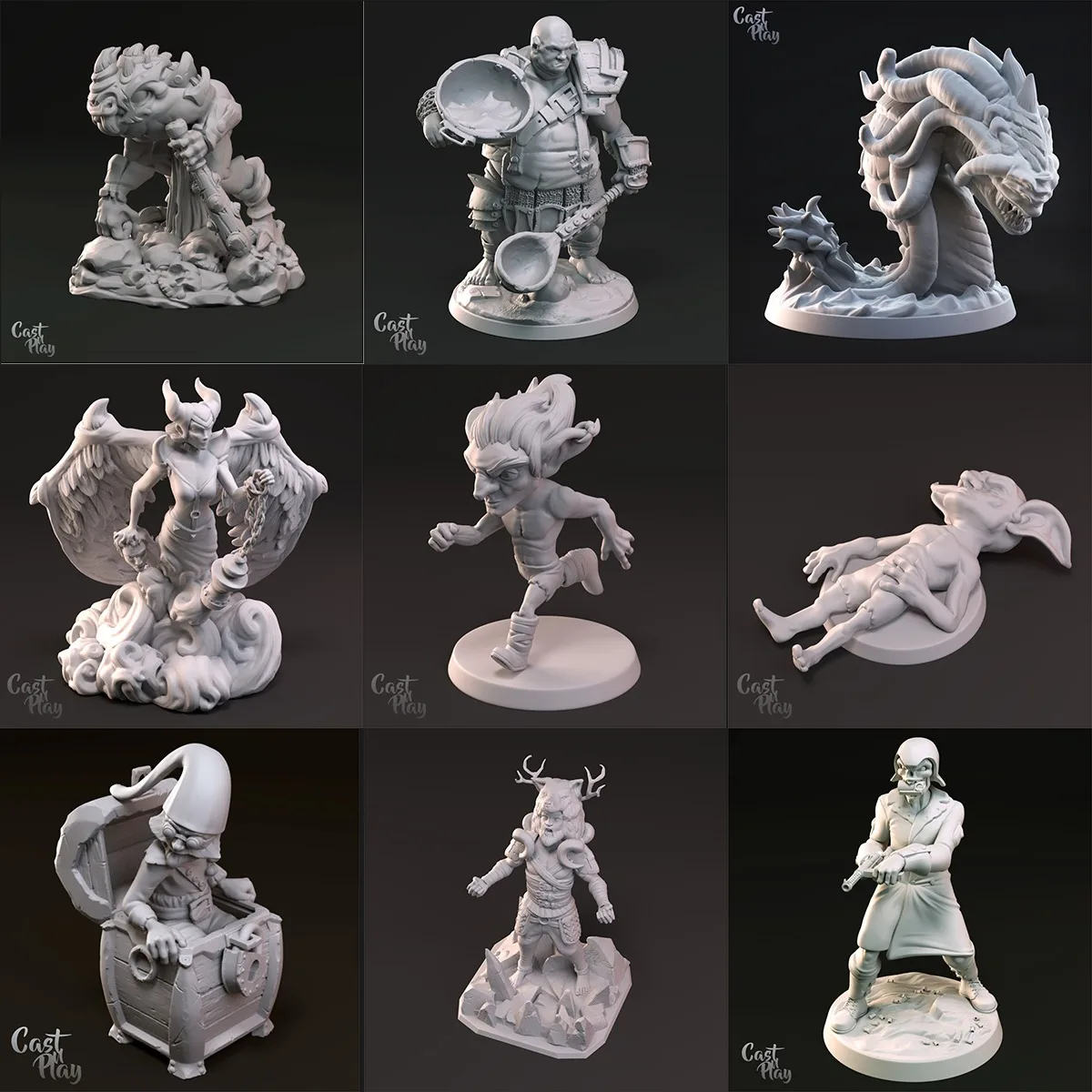 

Medieval Western Fantasy Character Third Party DND Board Game Running Team Miniature Model Cast by Chess Players