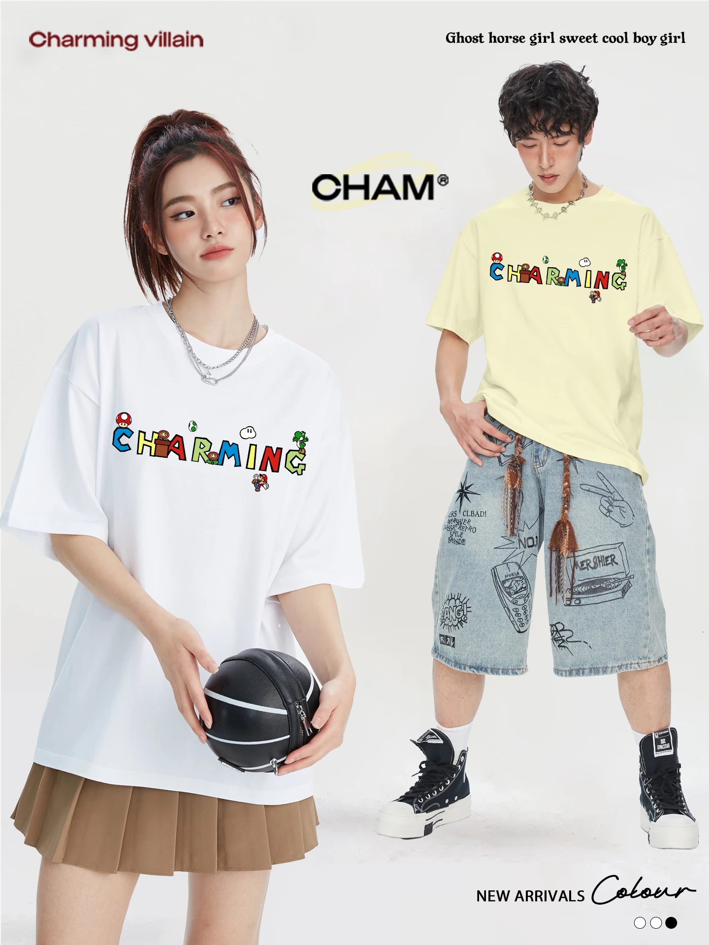 

Trendy Summer Dopane Cartoon Super Letter Loose oulder ort Sve Faion T-irt Women Comfortable Breathable C...