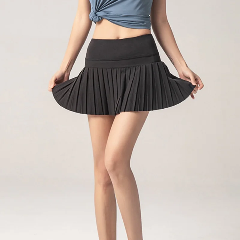 Tennis Skirts Women Golf Pleated Pantskirt Sports Fitness Shorts Pocket High Waist Yoga Running Shorts Skirt Gym Clothing
