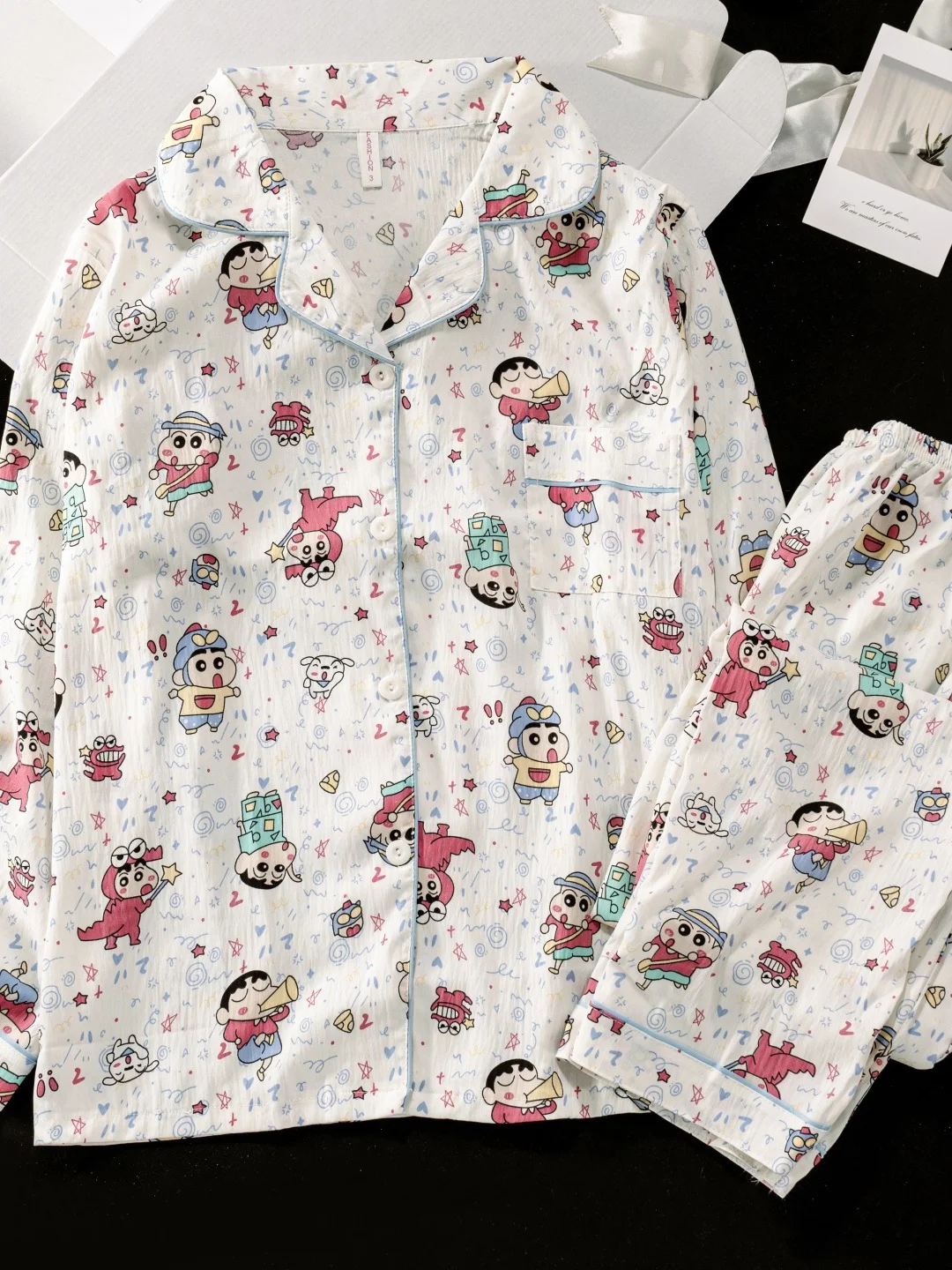 Pijamas de Aodón Nube 2025, Conjunto de Ropa de Dormir para Mujer, Manga Larga, Aodón Puro, Diseño de Dinosaurio, Suave, ...