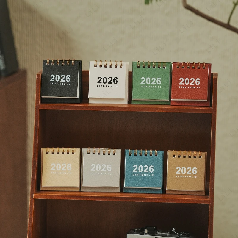 

2026 Mini Simple Desk Calendar Simple and Portable Retro Style Calendar Desktop Decoration Small Ornaments Year-end Gifts