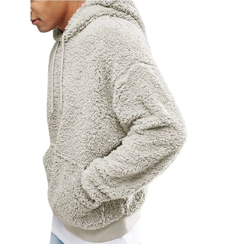 

Men's Fce Lined Hoodie Autumn Winter Plu Sweatirt Slim Fit Casual Long Sve No Brand Patchwork/Tailoring European Sle