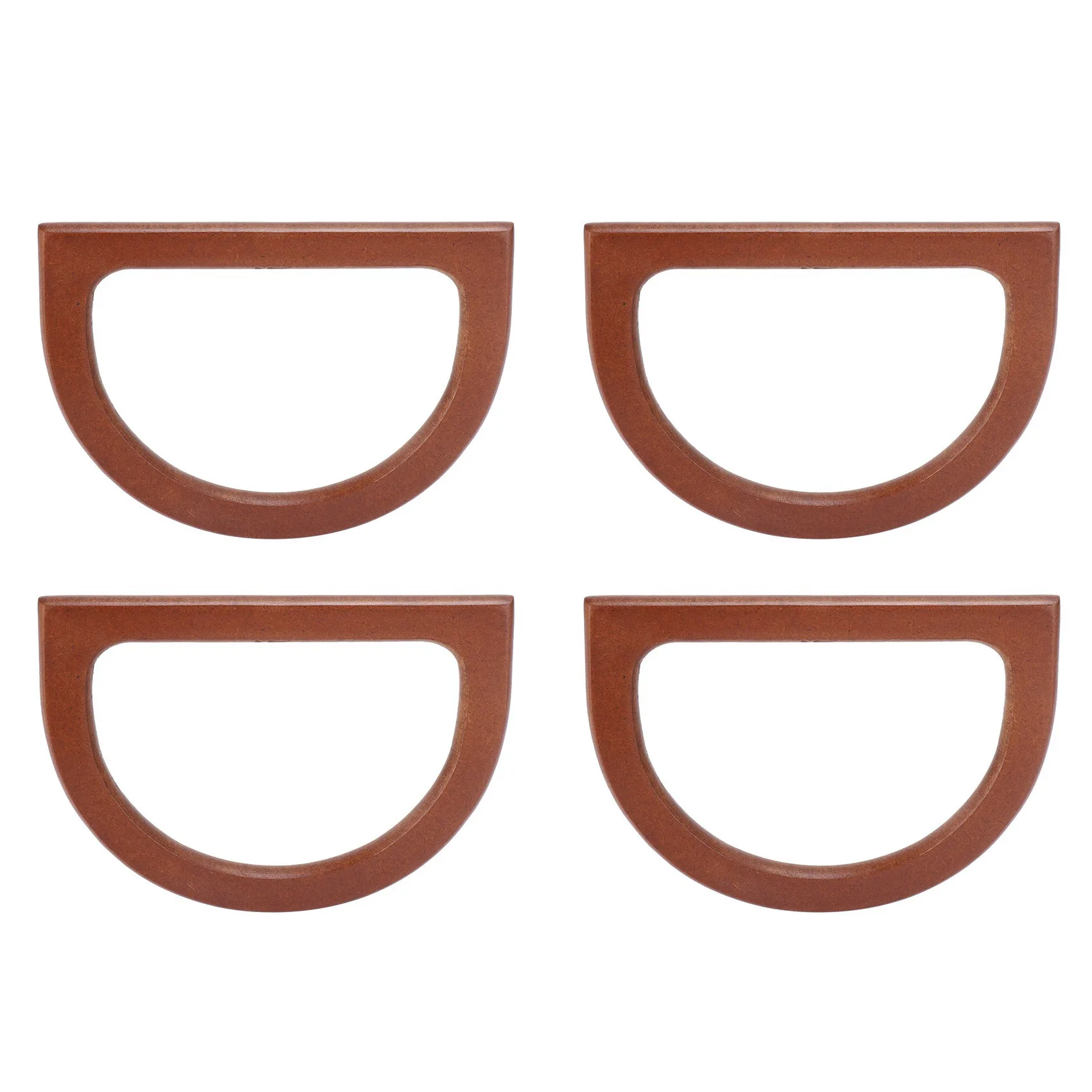 ABQR 20PCS D-Shaped Wooden Purse Handles, Wood Replacement Handles For DIY Bag Purse Handbags Totes Clutch Making (Brown)