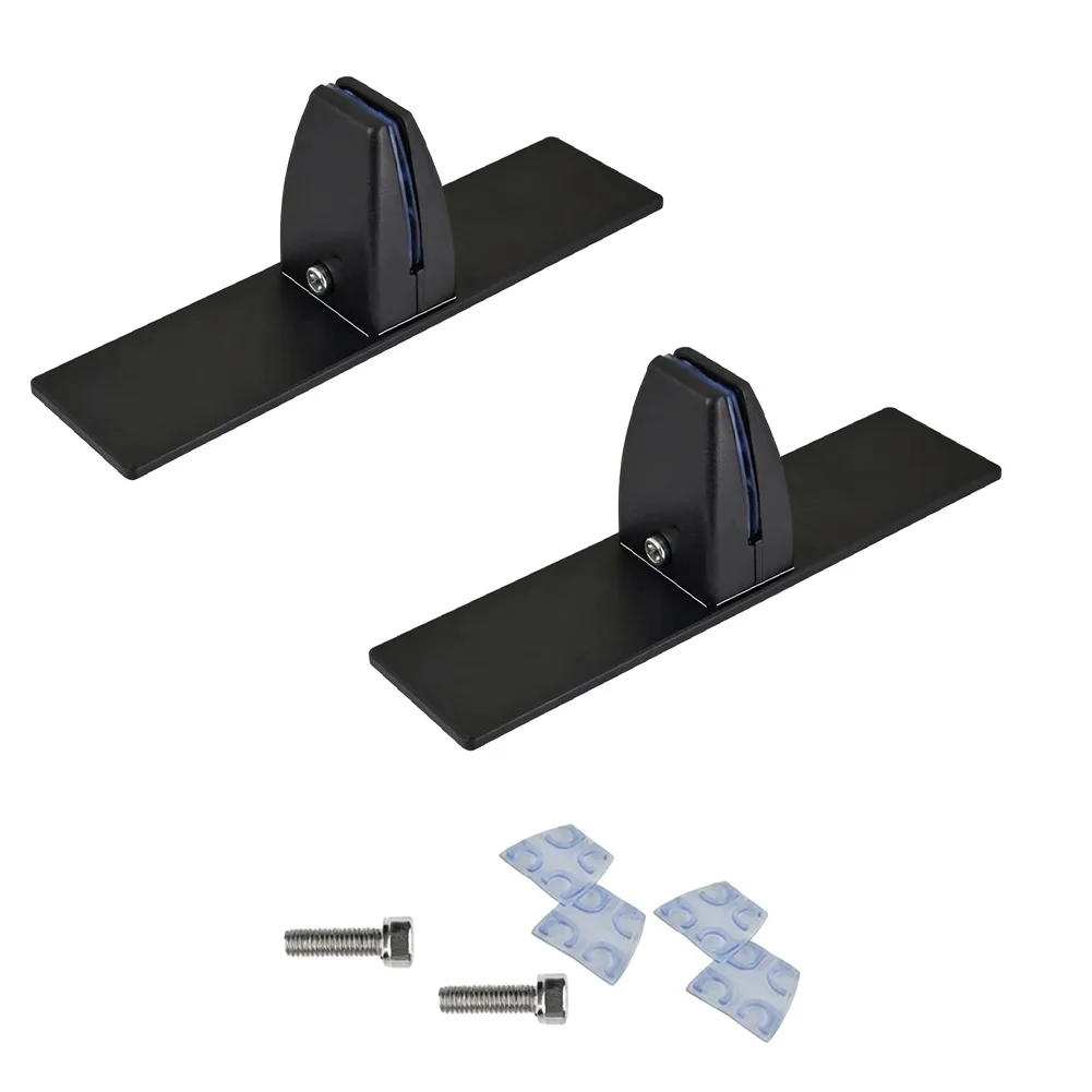 2pcs Metal Fireplace Screen Stand Bracket System For Glass Panel Holder Support With Adjustable Clamping For Home Decor