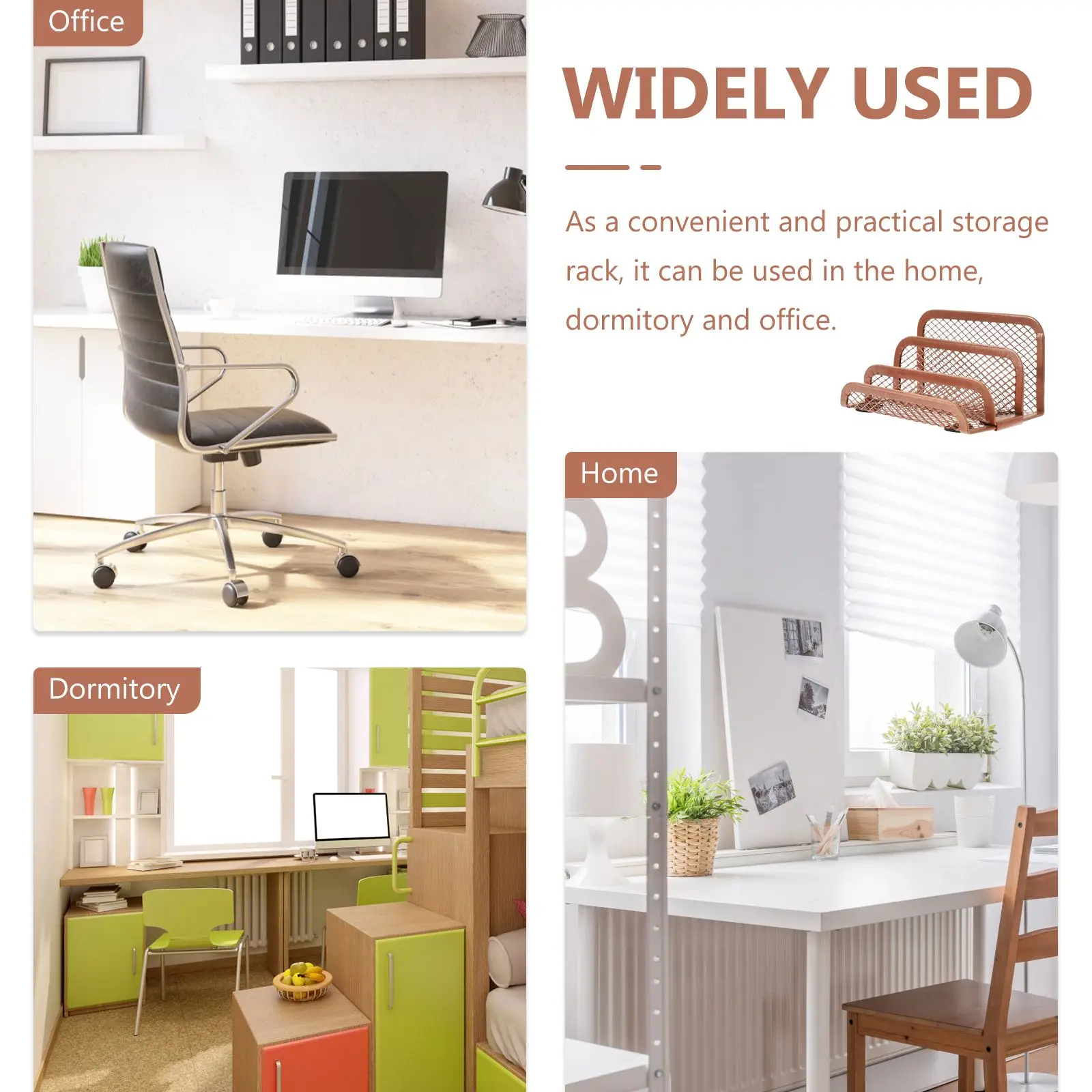 Metal Information Rack Bookshelf Desktop File Holder Magazine Organizer Storage Work