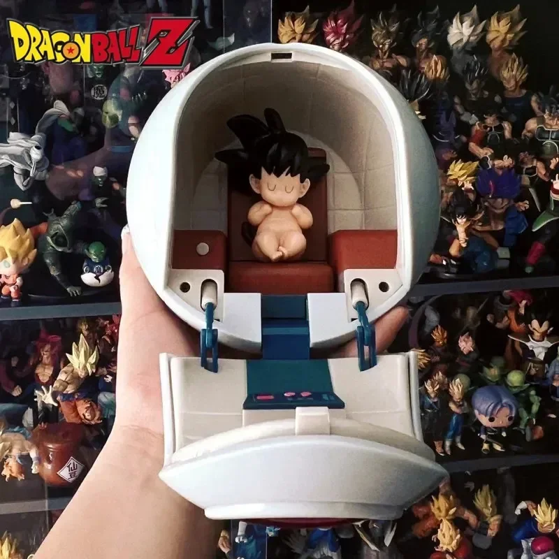 Dragon Ball Super Saiyan Goku Vegeta Space Capsule Spaceship Luminous Decoration Model Desktop Ornaments Collections Toy Gift