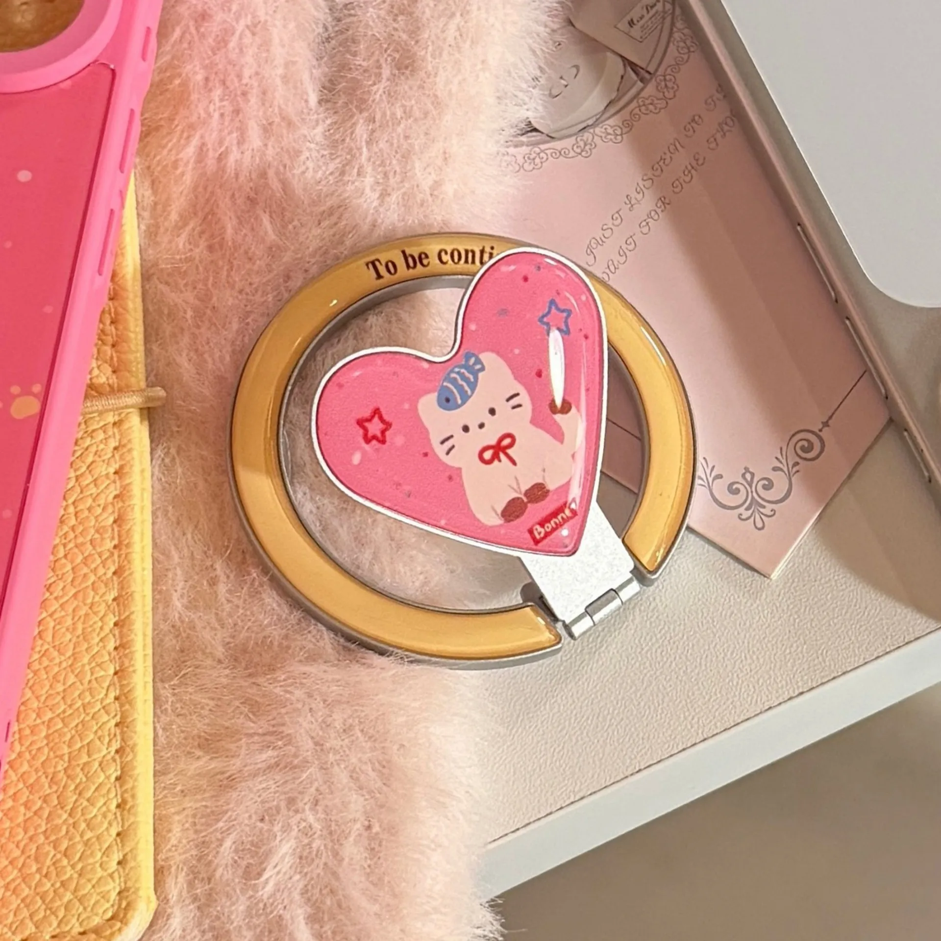 

Cartoon Little Fish Cat Phone Holder For Magsafe Magnetic Phone Stand For iPhone 17 Wireless Charging Case Holder ﻿