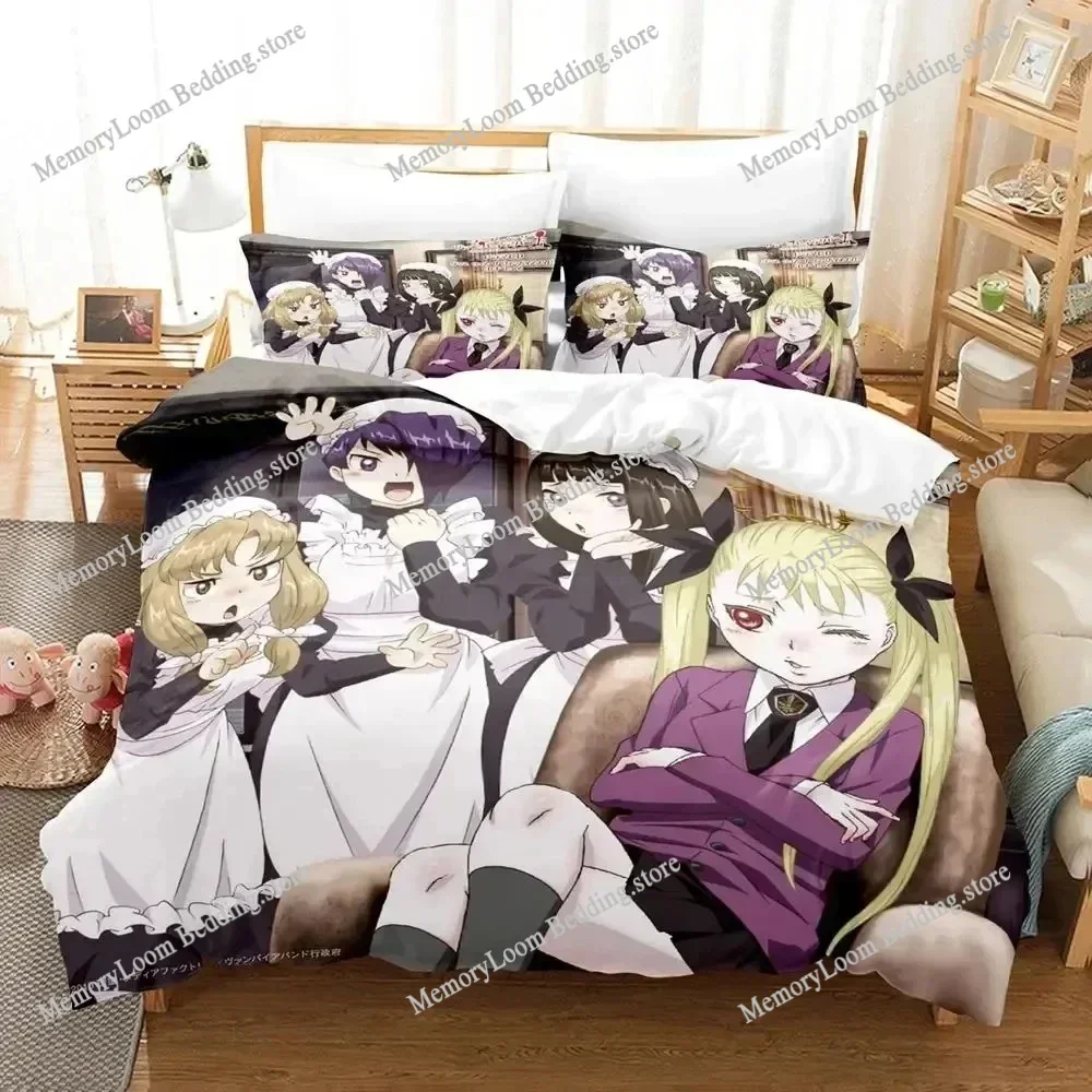Anime Dance In The Vampire Bund Bedding Set Duvet Cover Bed Set Quilt Cover Pillowcase Comforter king Queen Size Boys Adult