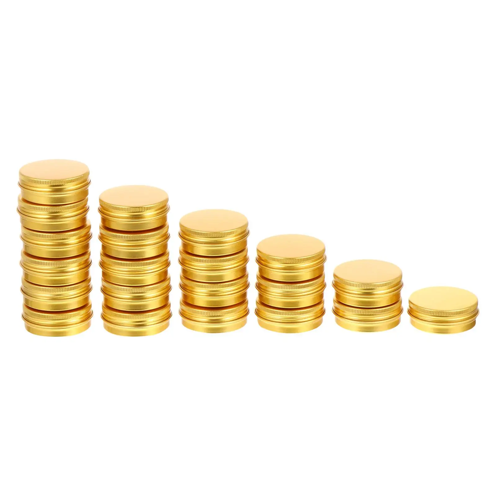

20 Pcs 30ml Aluminum Tin Cans Golden Metal Round Tins Leak Proof Storage Containers DIY Candles Candy Gifts Home Office Supplies