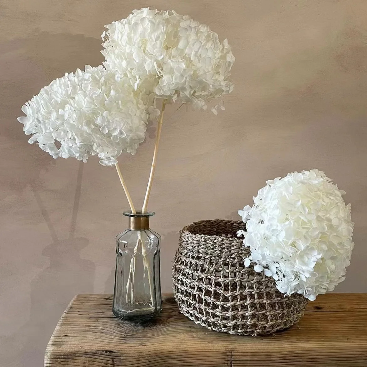 

Dried Hydrangea Flowers, Preserved, Natural, Decorative, Wedding, Christmas, Flower Arrangement, Home, Table, Room Decor