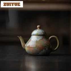 Cracked Glaze Hand-painted Persimmon Tea Pot Japanese Style Handmade Teapot Handmade Pot Tea Soaking Kettle Cafes Gifts 110ml