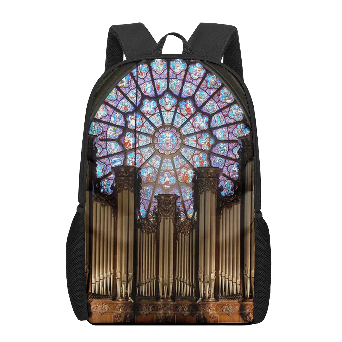 Mochila escolar para meninos e meninas, estampa de cenário Notre Dame De Paris, bolsa de livros infantil para adolescentes, mochila de laptop