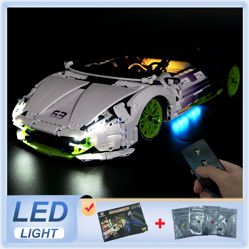 Kit d'éclairage LED RC bricolage pour voiture de sport technique LEGO 9804, lumière LED uniquement, modèle sans blocs