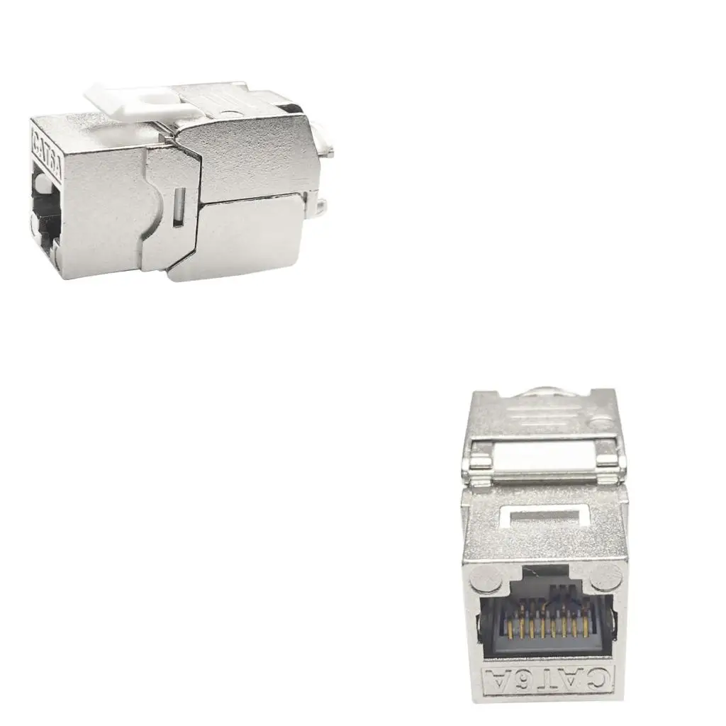  High Speed Cat6A RJ45 Coupler Zincs Metal Construction Tool Less Installation