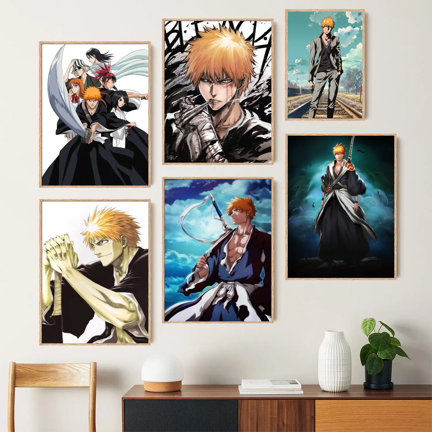 Bleach Ichigo Canvas Art Poster and Wall Art Picture Print, Modern Family Bedroom Decor Posters