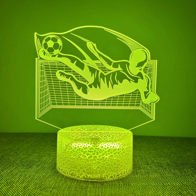 Nighdn 3D Lamp Football Goalkeeper Figure Night Light 7 Color Changing LED Nightlight for Sleep Lights Home Room Decor Kids Gift