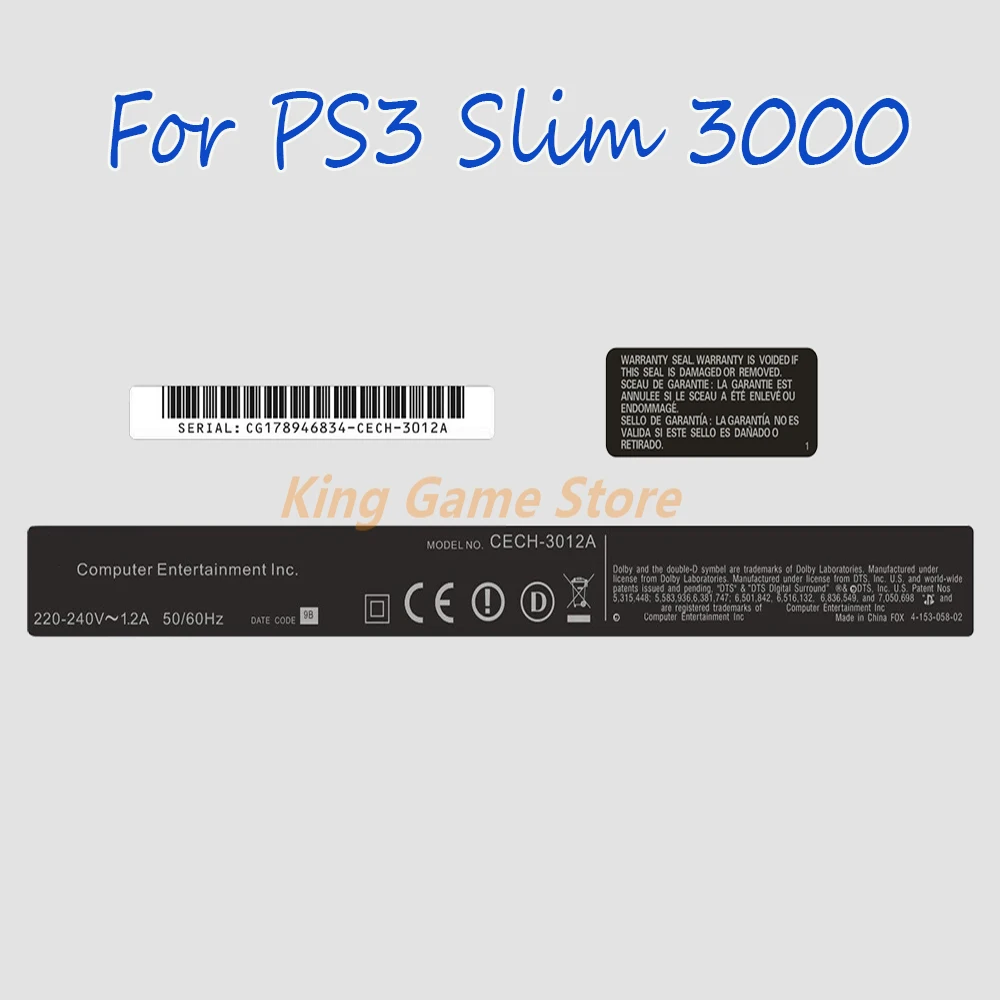 1set Replacement 3 in 1 Host Housing Shell Case Security Seal Label Sticker For PS3 Slim 3000 Warranty Seals Bar Code