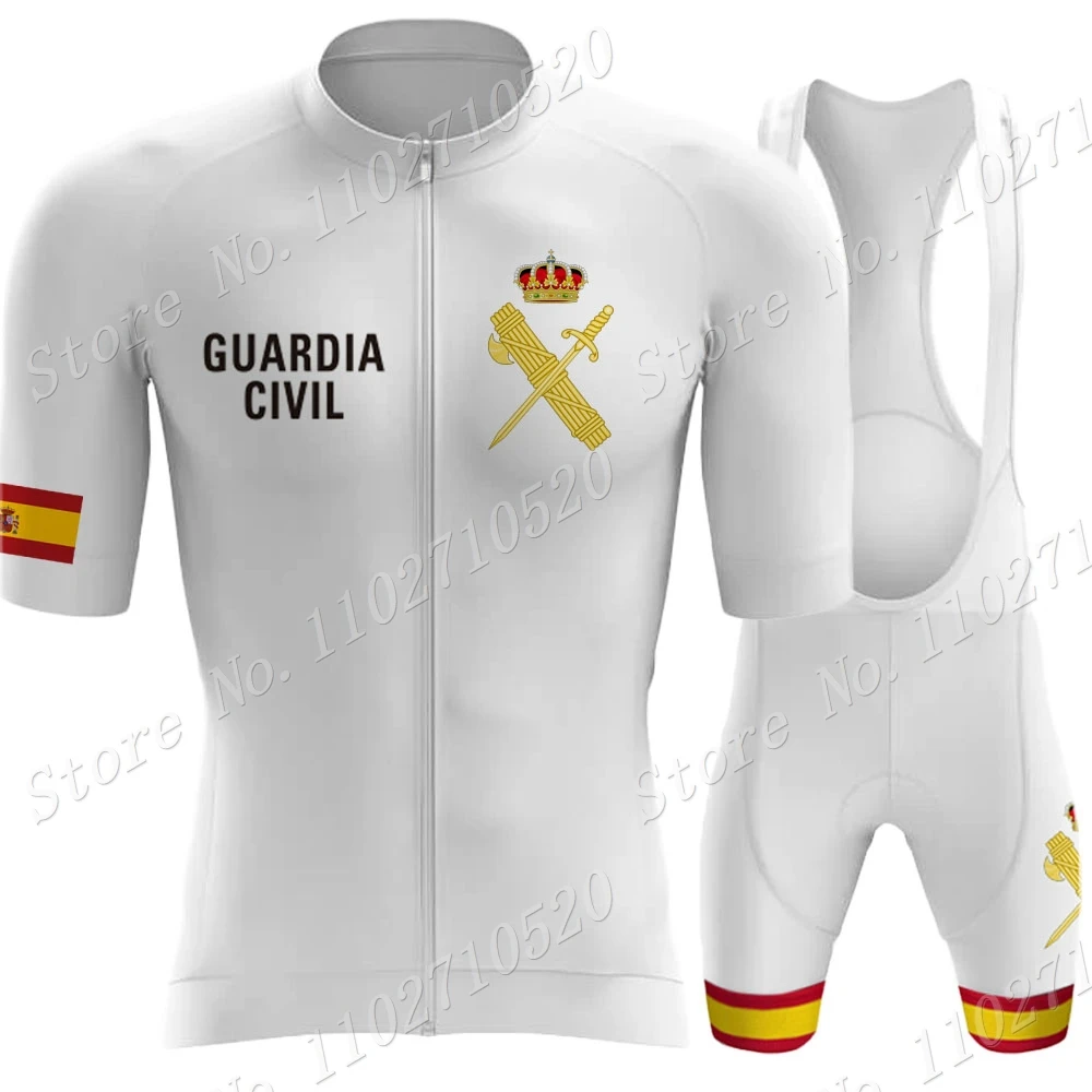 White Civil Guard 2024 Cycling Jersey Men Set Cycling Clothing shirt Road Bike Suit Bicycle Bib Shorts MTB Maillot Ciclismo Ropa