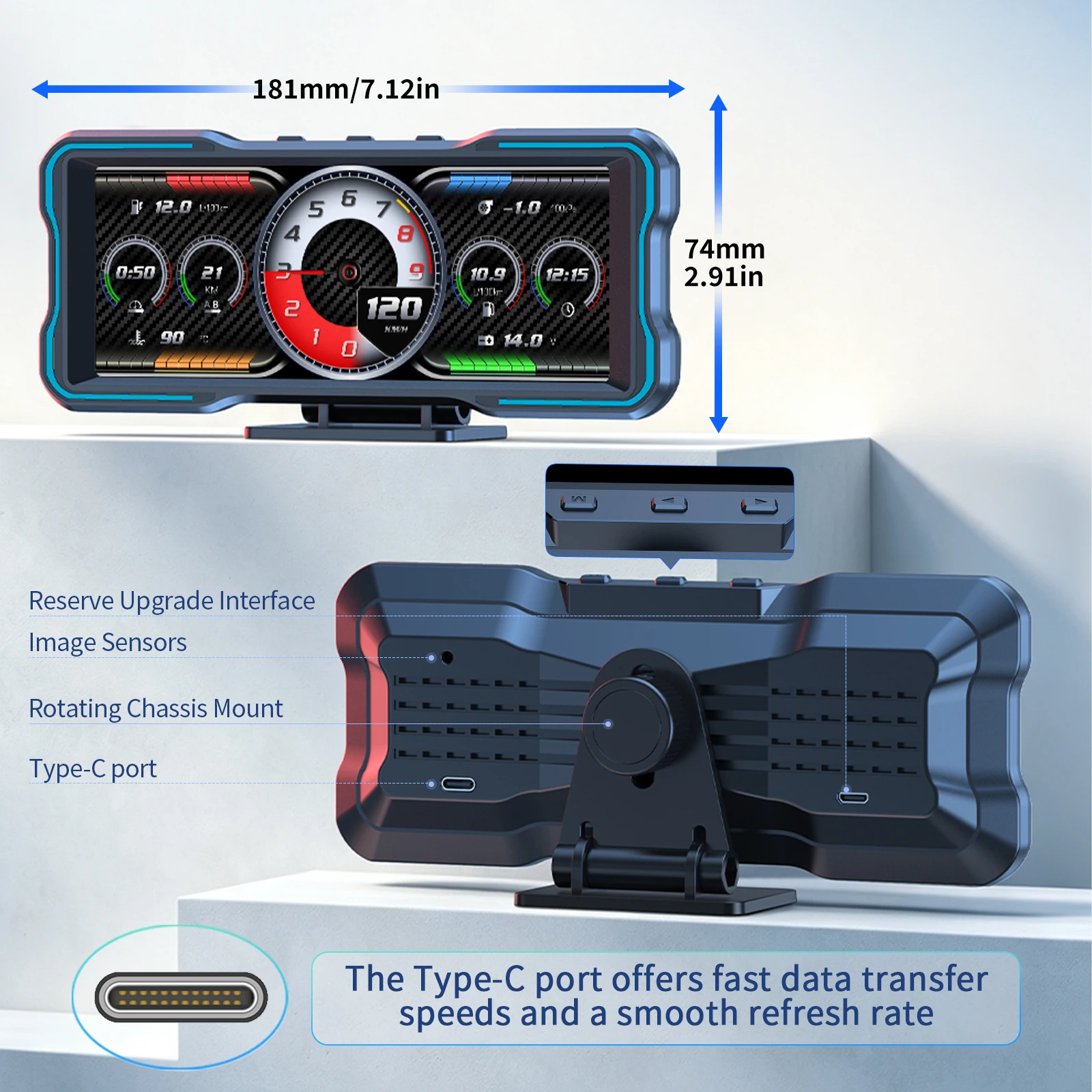 P7 Multi-functional Car HUD He - Hud Obd2 Multi Function Alarm ulasan dan harga