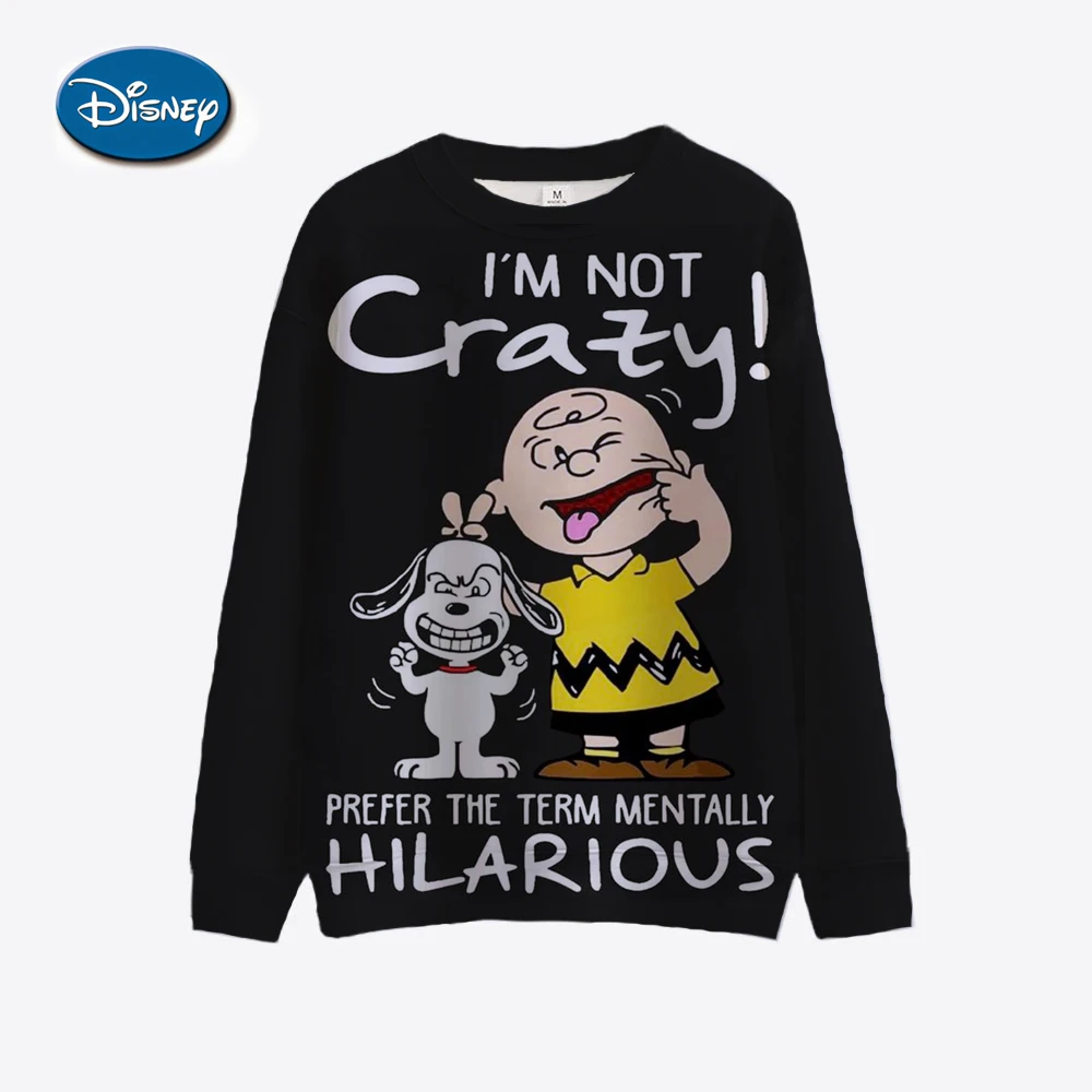 

Street Casual Womens Sweatshirt Snoopy cartoon Print Hoodies Loose Soft Pullovers Crewneck Fleece Clothes