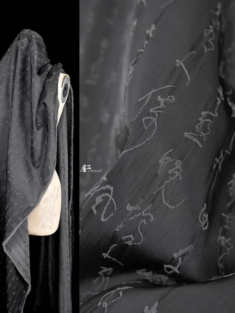 

Окрашенная в пряжу жаккардовая ткань, платье для каллиграфии, китайский стиль, одежда ханьфу, дизайнерская одежда, ткань для шитья, ткань «сделай сам», оптовая продажа