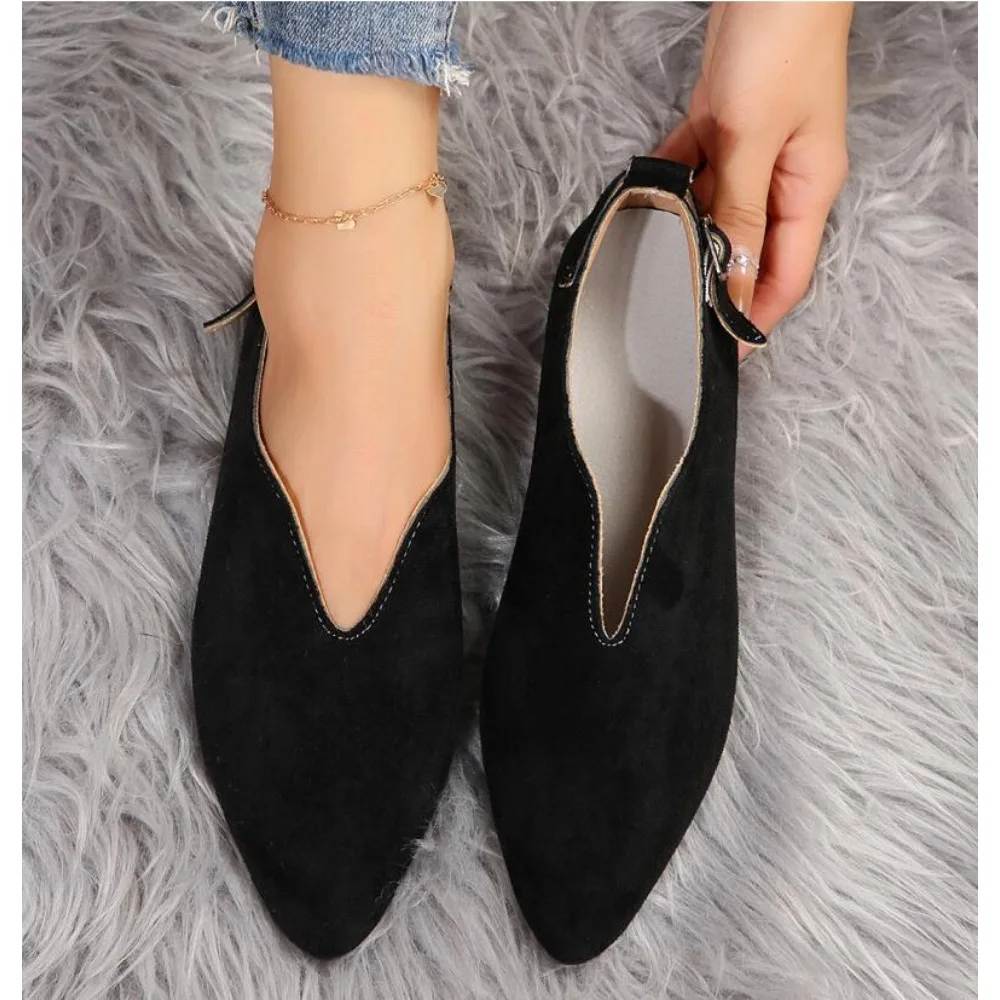 Women Loafers Retro Pointed Toe Suede Flat Shoes Summer Slip on Casual Shoes Female Feetwear Zapatos De Mujer Plus Size 35-43