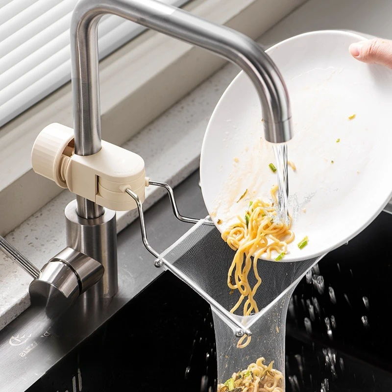 

Hanging Net Rotatable Sink Filter Rack Kitchen Anti-Clogging Strainer Mesh Bag Leftovers Soup Food Drainer Faucet Towel Holder