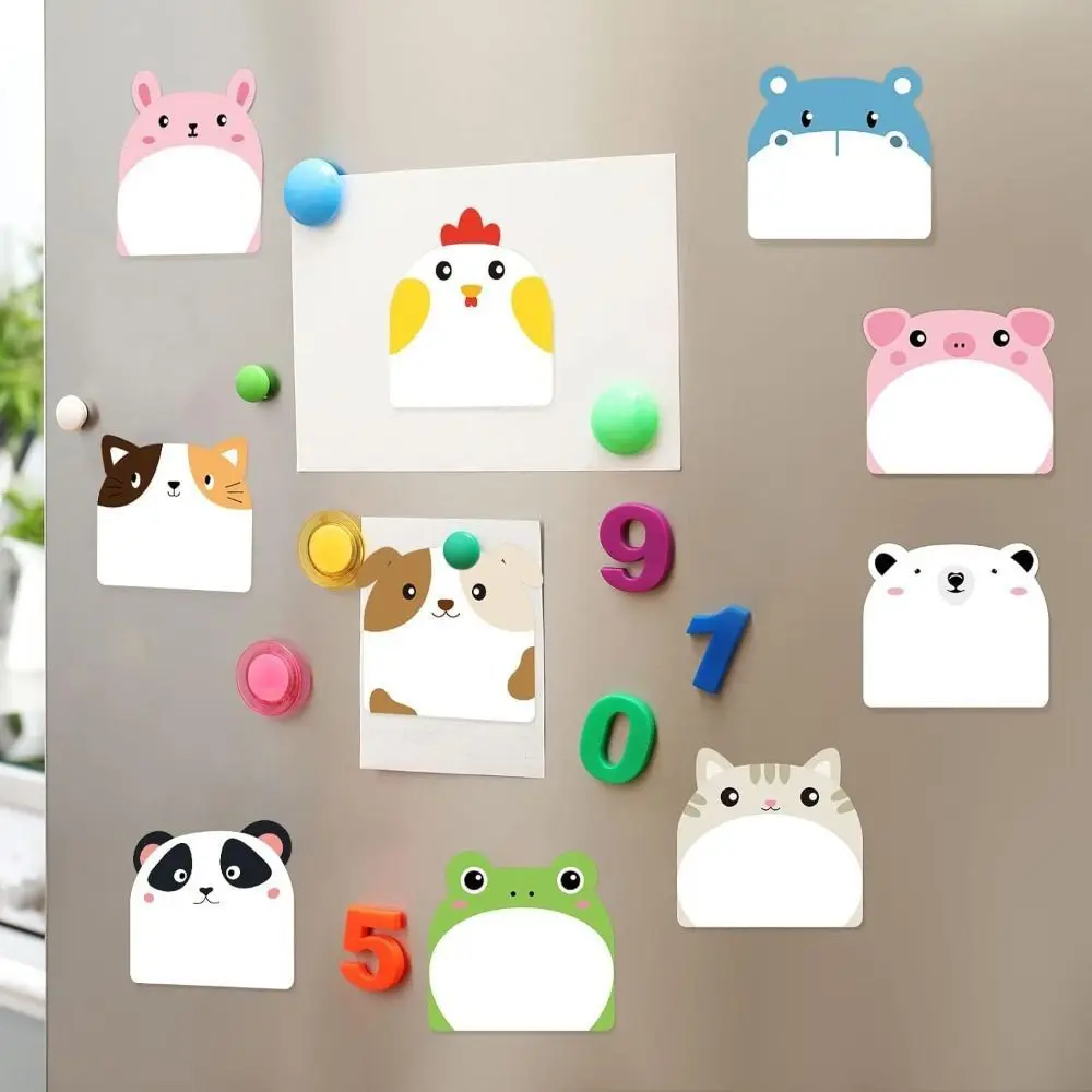 12Pcs Cute Animal Sticky Notes Set Thickened 30 Sheets Self-Adhesive Sticky Notes Removable Square Memo Pad Student
