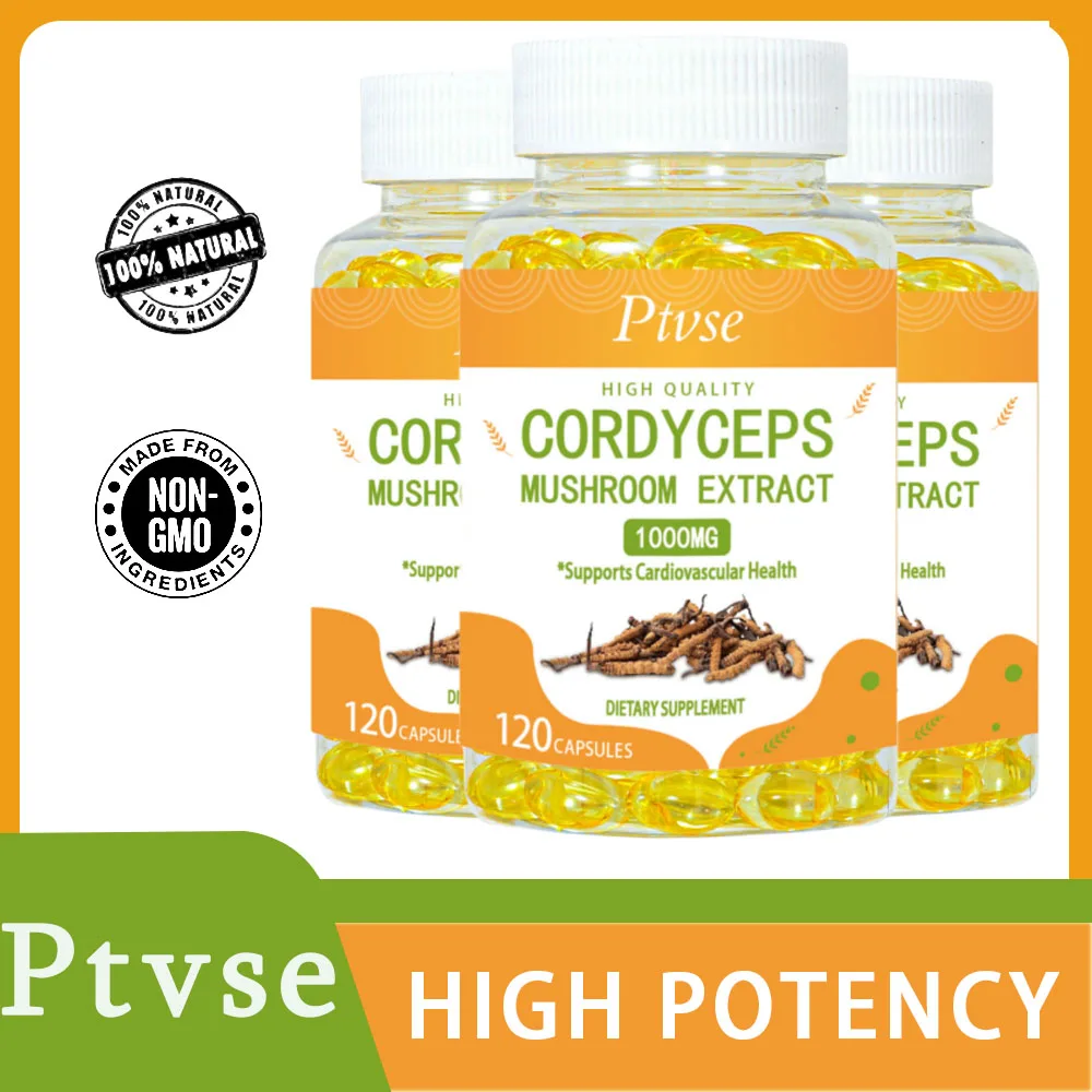 

Cordyceps Extract Supplement 1000 mg - High Quality Mushroom Extract Supplement, Vegetarian Capsules