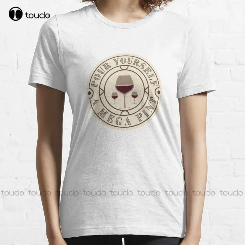 Pour Yourself A Mega Pint Of Wine Trending T-Shirt Shirts For Men Oversized Graphic T Shirts 100% Cotton Xs-5Xl Size Retro