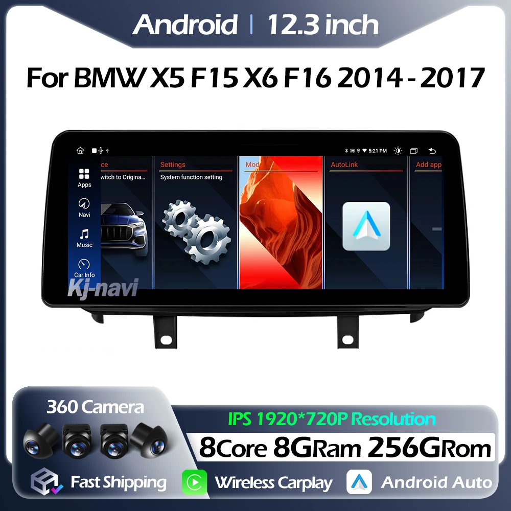 

Android 14 для BMW X5 F15 X6 F16 2014-2017 NBT система Carplay Android Auto 4G сеть 5GWifi GPS стерео мультимедийный плеер