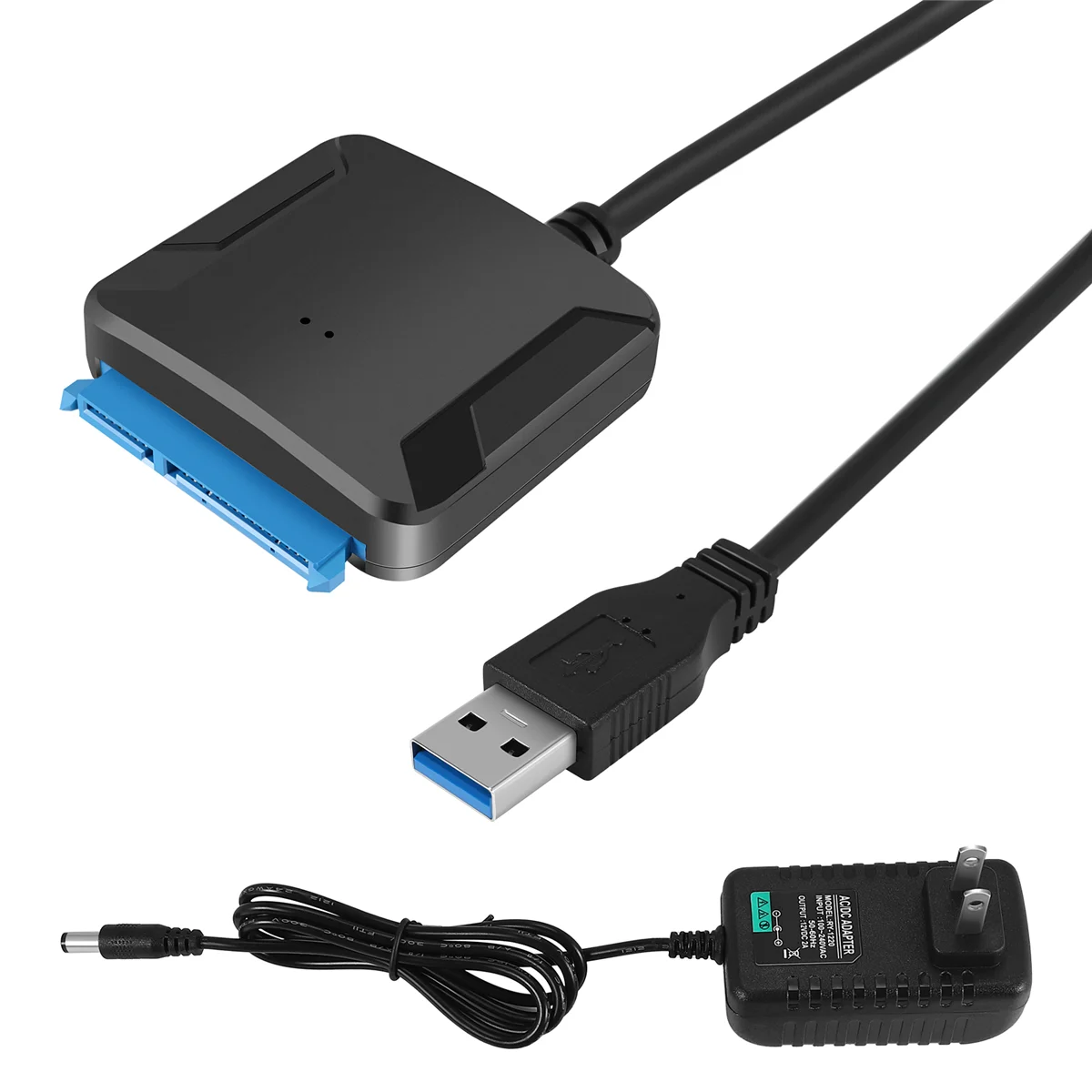 Cabo de dados ABSQ-USB para Sata, cabo adaptador de disco rígido SATA USB3.0 Easy Drive de 2,5/3,5 polegadas (plugue dos EUA)